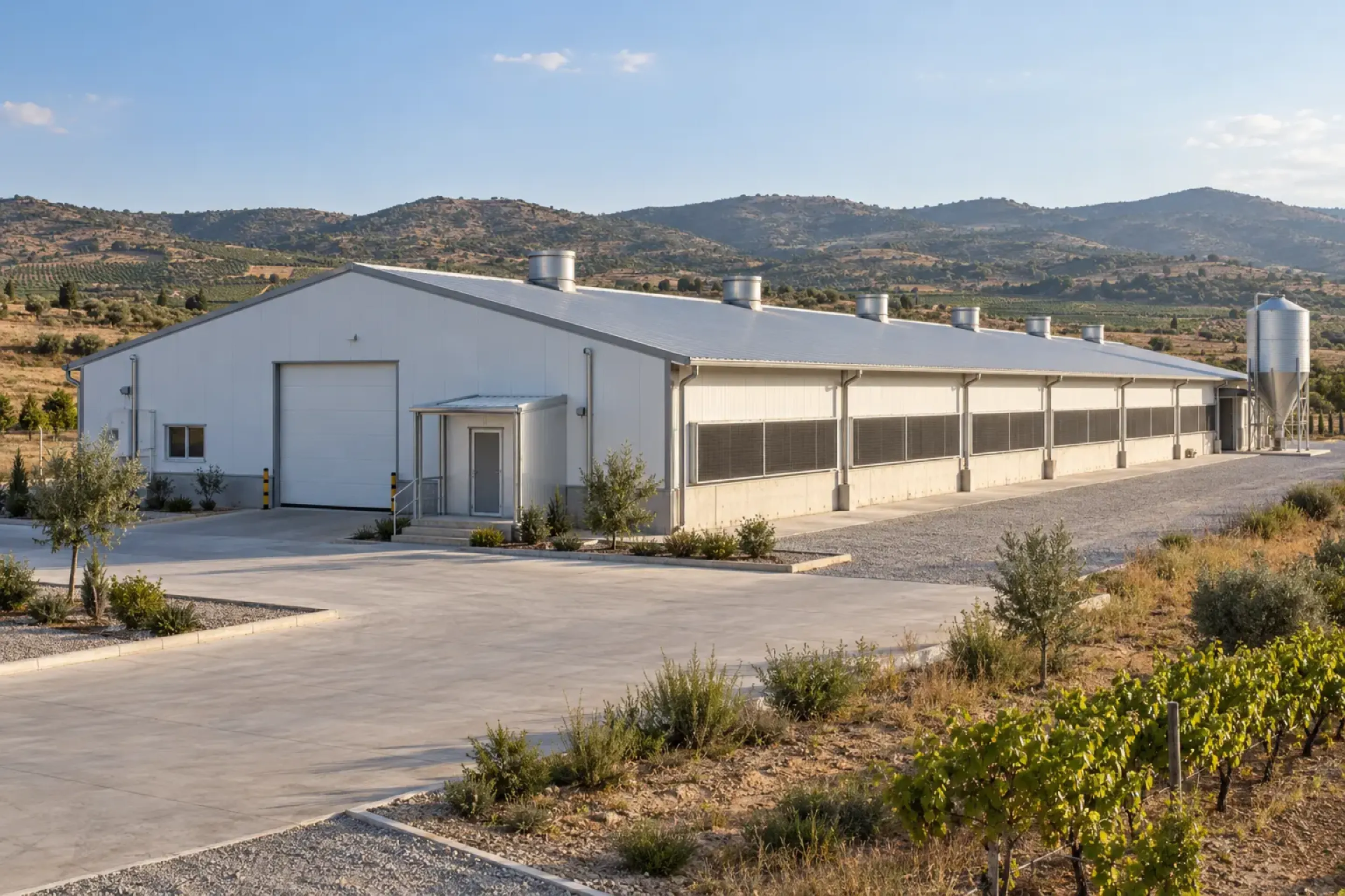 Çal kırsalında planlanmış çağdaş tavuk çiftliği proje görseli